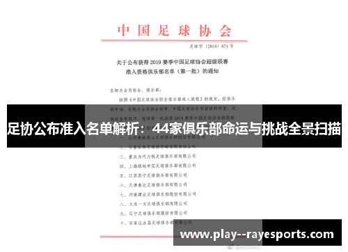 足协公布准入名单解析：44家俱乐部命运与挑战全景扫描
