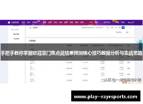 手把手教你掌握欧冠豪门焦点战结果预测核心技巧数据分析与实战思路 手把手教你掌握欧冠豪门焦点战结果预测核心技巧数据分析与实战思路